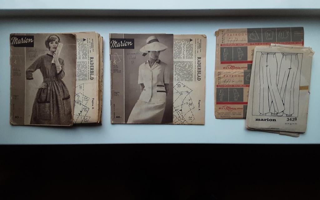 2 x Marion met raderblad en 3 patronen 60er jaren, Gebruikt, Vrouw, Ophalen of Verzenden, Broek