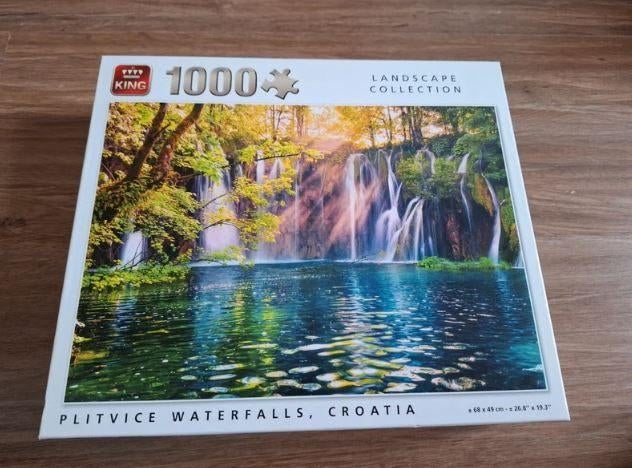 King puzzel Landscape collection Plitvice waterfalls, Ophalen of Verzenden, 500 t/m 1500 stukjes, Zo goed als nieuw, Legpuzzel