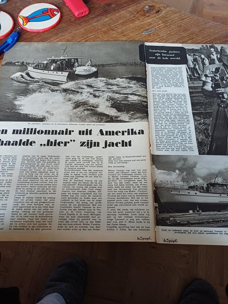 Artikel mister Versluis  Meermin scheepswerf Akerboom Lisse, Ophalen of Verzenden, 1940 tot 1960, Knipsel(s)