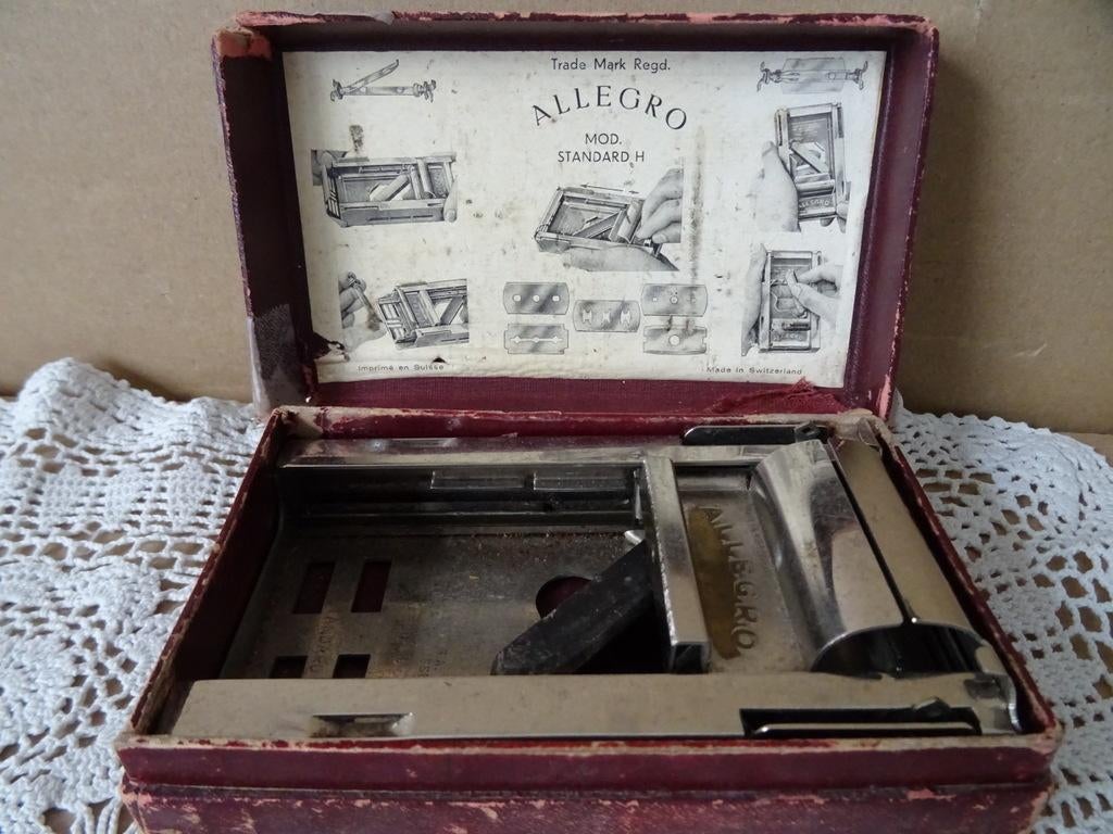 Curiosa vintage Allegro scheermes slijper voor barber 1950
