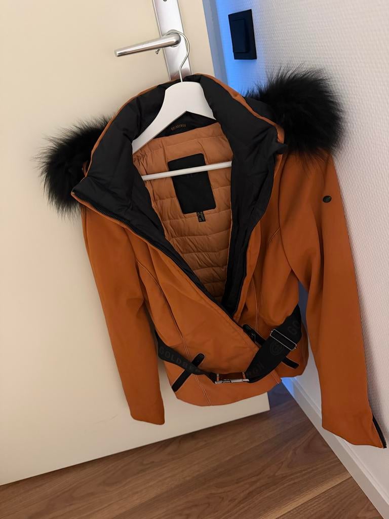 Goldbergh Winterjas met bontkraag - Maat M, Ophalen of Verzenden, Zo goed als nieuw, Maat 38/40 (M), Oranje