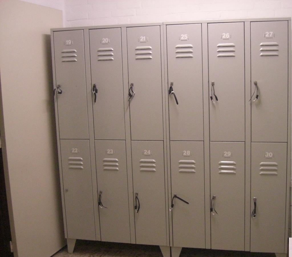 Metalen lockerkast 6-deurs vintage grijs, Huis en Inrichting, Kasten | Lockerkasten, Ophalen, Gebruikt