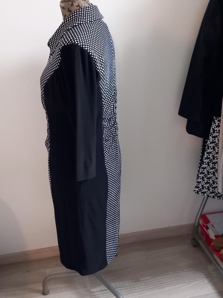 Joseph ribkoff zwart/stippen 46/48, Kleding | Dames, Jurken, Zwart, Maat 46/48 (XL) of groter, Joseph Ribkoff, Ophalen of Verzenden