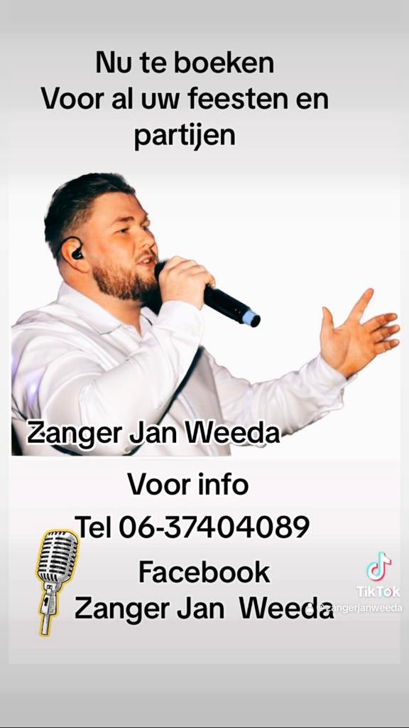 Zanger Jan Weeda Nederlandstalige/Engelstalige/feest zanger, Solo-artiest