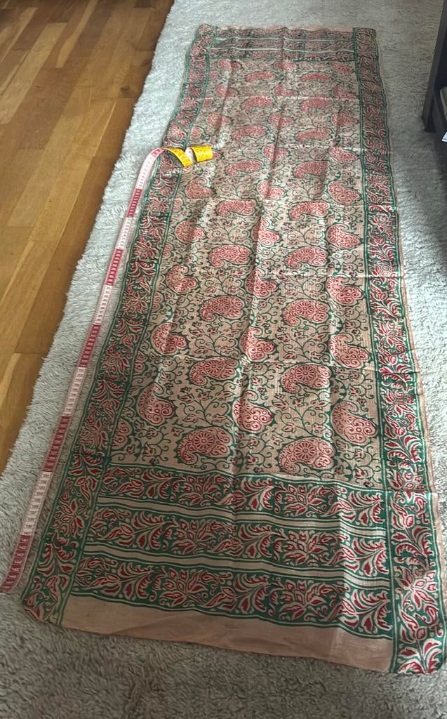 Vintage Indiase zijden shawl sjaal doek 175 x 54 cm, Ophalen of Verzenden, Gedragen, Maat 46/48 (XL) of groter, Sjaal