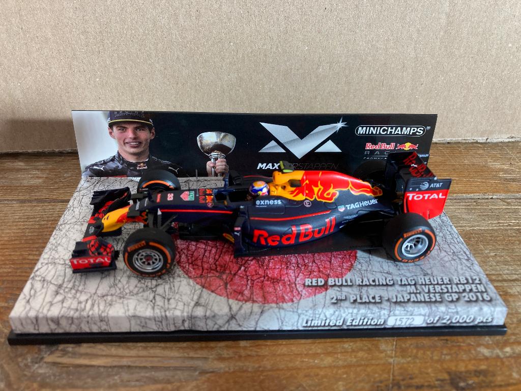 ✅ Max Verstappen 1:43 editie 13 2nd Place Japanse GP 2016, Ophalen of Verzenden, Nieuw, Formule 1