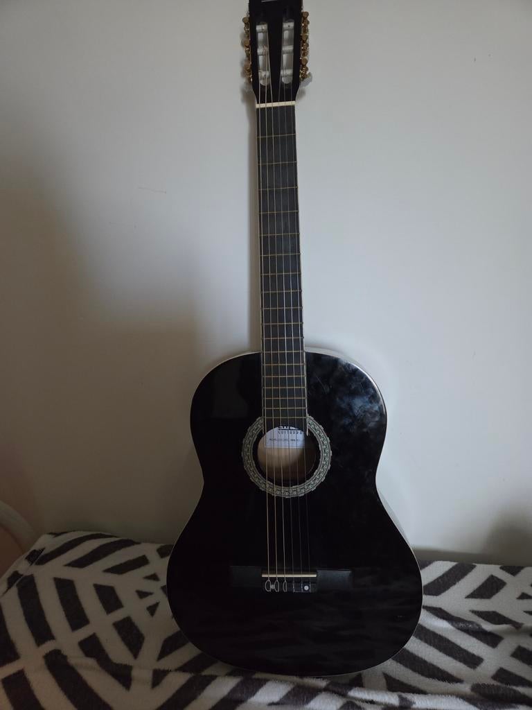 Zwarte Klassieke Gitaar, Ophalen of Verzenden, Gebruikt, Klassieke of Spaanse gitaar