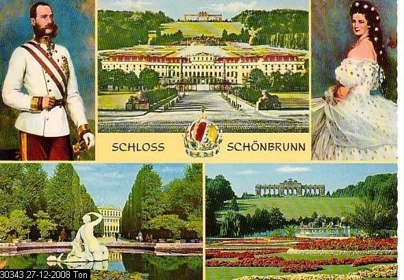 Ansichtkaart	Wenen (Oostenrijk)	Schloß Schönbrunn	5-luik, Verzenden, 1960 tot 1980, Ongelopen, Oostenrijk