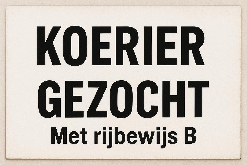 Koerrier gezocht rijbewijs B, Diensten en Vakmensen, Koeriers, Chauffeurs en Taxi's