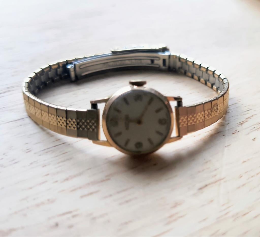 Vintage Chronex Swiss Made dameshorloge 10K GP, Ophalen of Verzenden, Goud, Overige merken, 1960 of later