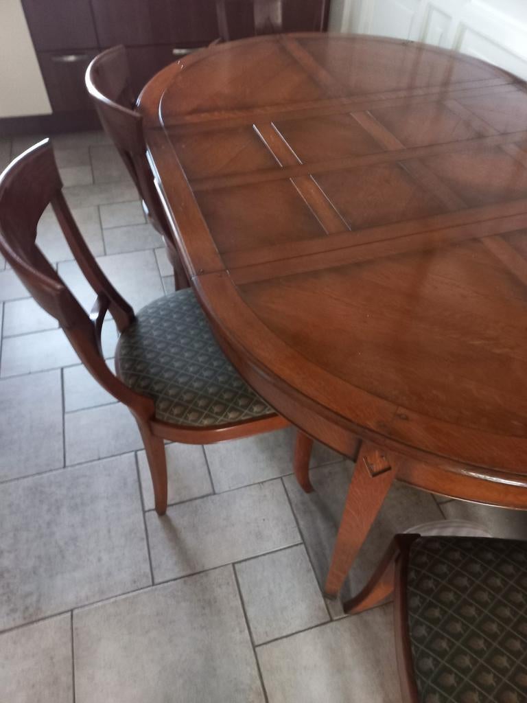 Kersenhouten Eetkamertafel met 4 Stoelen, Huis en Inrichting, Gebruikt, Klassiek, Ophalen of Verzenden, Kersenhout