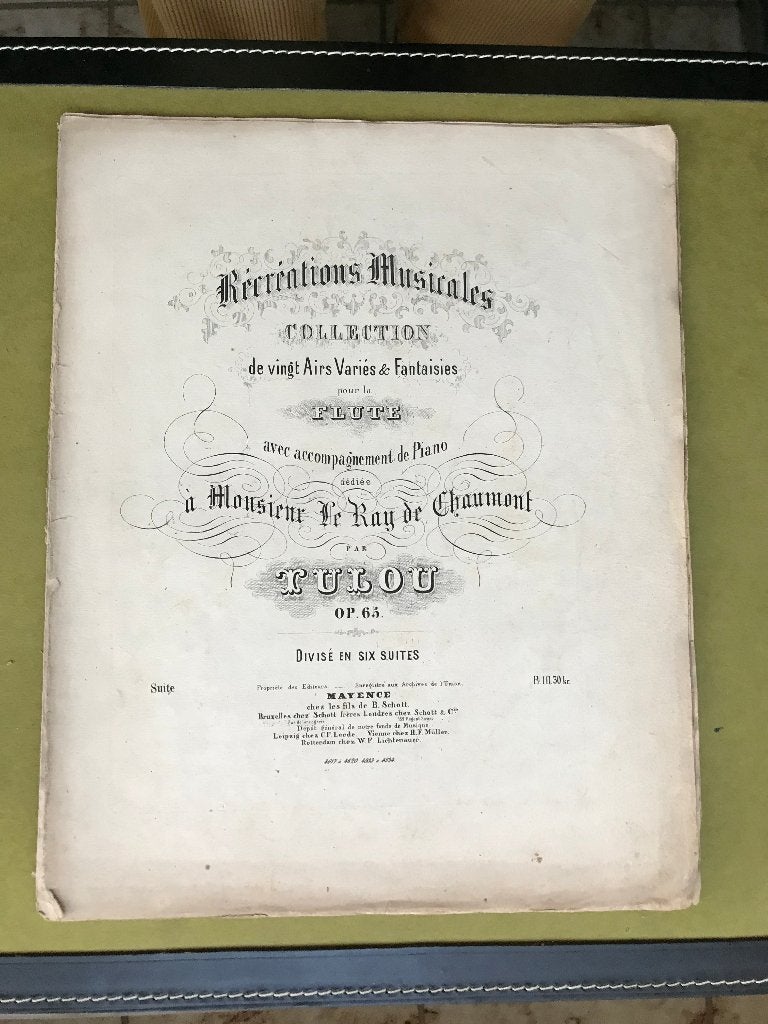 J.L.Tulou - Récréations Musicales, Gebruikt, Ophalen of Verzenden, Artiest of Componist, Dwarsfluit of Piccolo