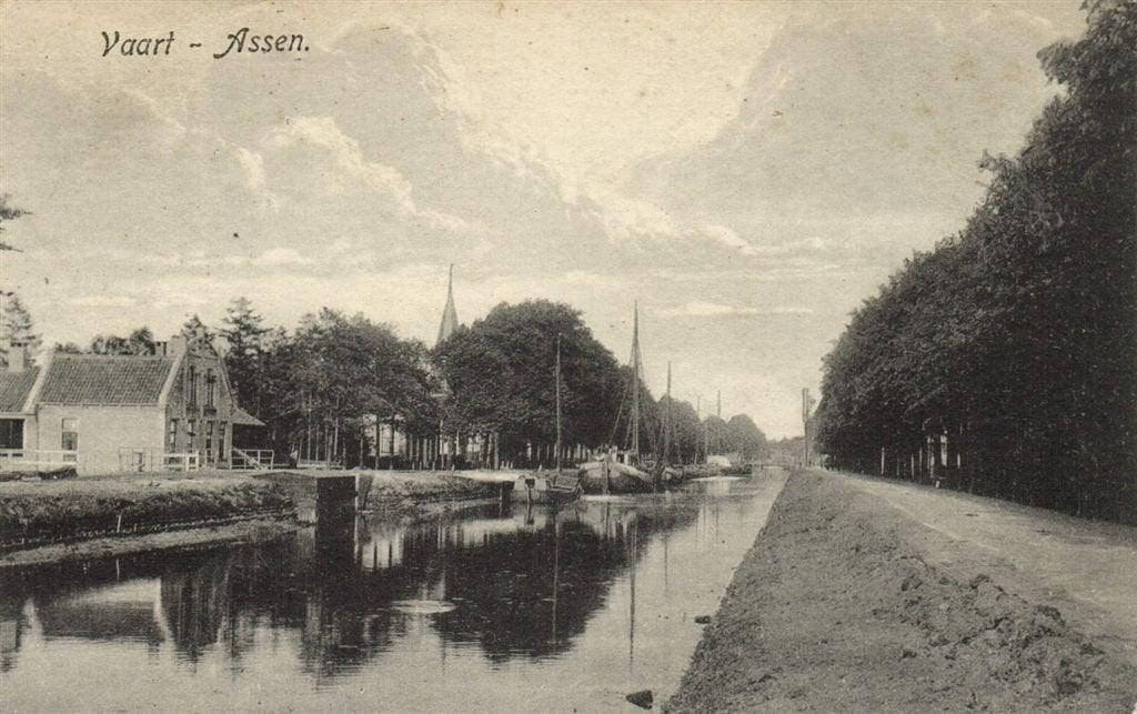 Vaart - Assen. - schepen - 1915 gelopen, Verzamelen, Verzenden, Voor 1920, Gelopen, Drenthe