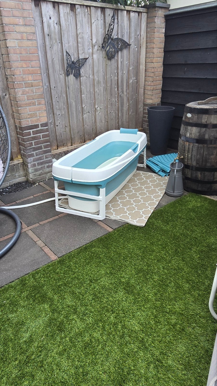 Opvouwbaar ligbad XXL met massagerollen en afdekplaten, Ophalen, Minder dan 80 cm, Overige typen, Rechthoekig