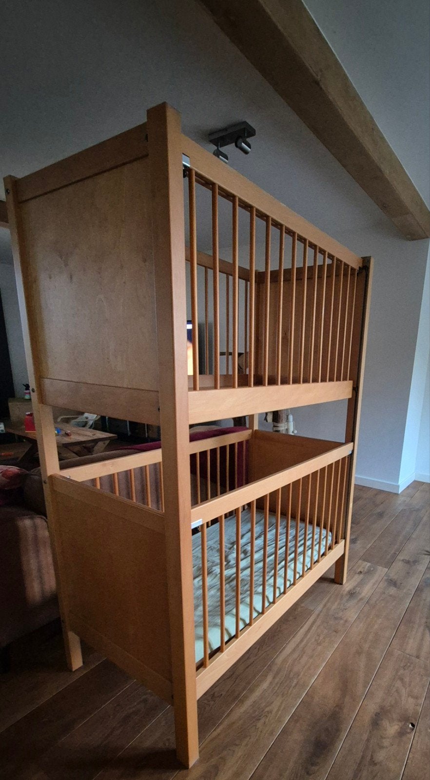 Houten Stapelbed/ledikant voor Kinderen, Ophalen, 90 cm, 160 tot 180 cm, Tweepersoons