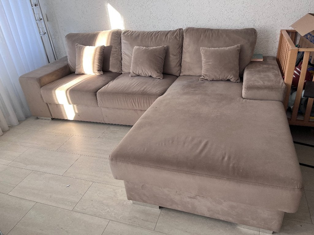 Taupe loungebank, Ophalen