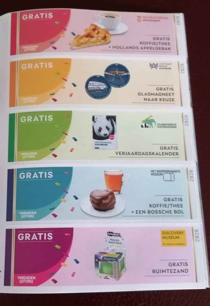 VOUCHERS VAN DE VRIENDENLOTERIJ 2026., Drie personen of meer, Overige soorten, Overige typen