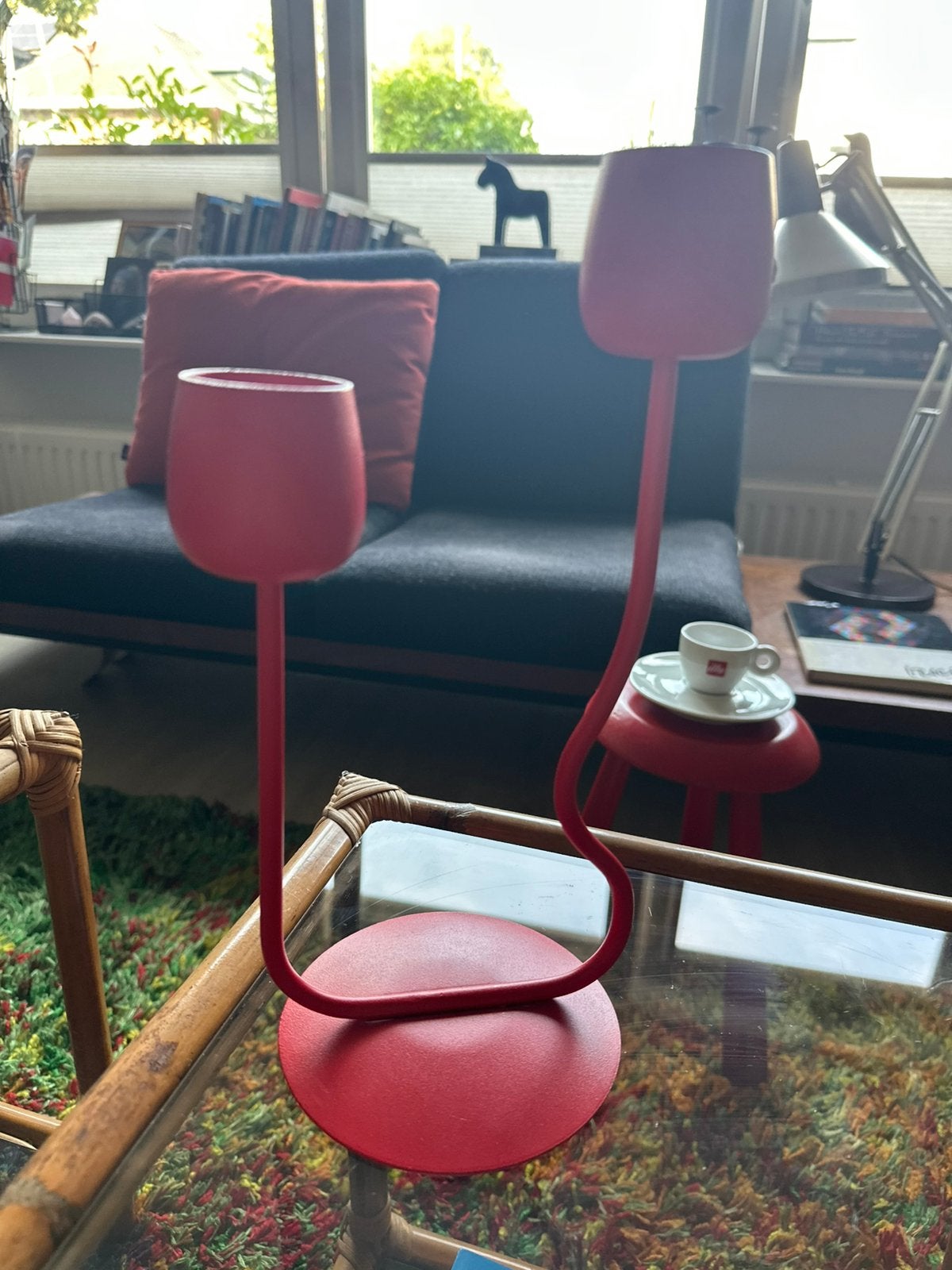 Ikea kandelaar rood monica mulder, IKEA, Ophalen of Verzenden, Zo goed als nieuw, Kandelaar