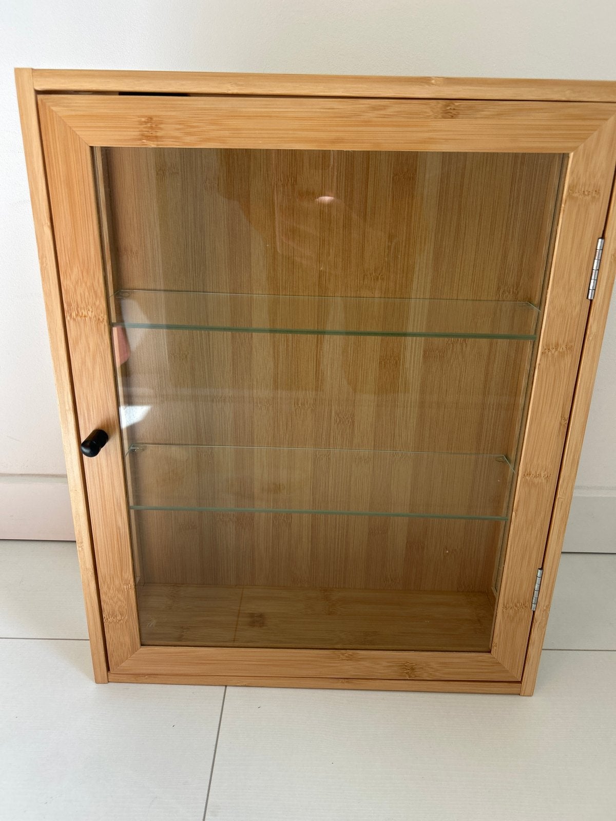 Vitrinekastje met glazen deurtje en planken, Huis en Inrichting, Ophalen, Minder dan 50 cm, Gebruikt, Minder dan 25 cm