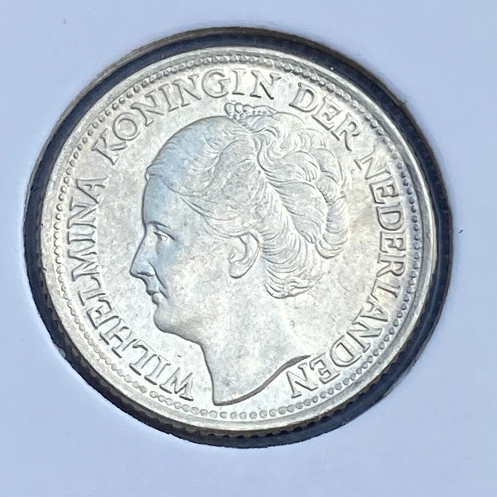 25 Cent Zilver uit 1944 Pe / Ep van Wilhelmina, Postzegels en Munten, Munten | Nederland, Verzenden, Zilver, 25 cent, Koningin Wilhelmina