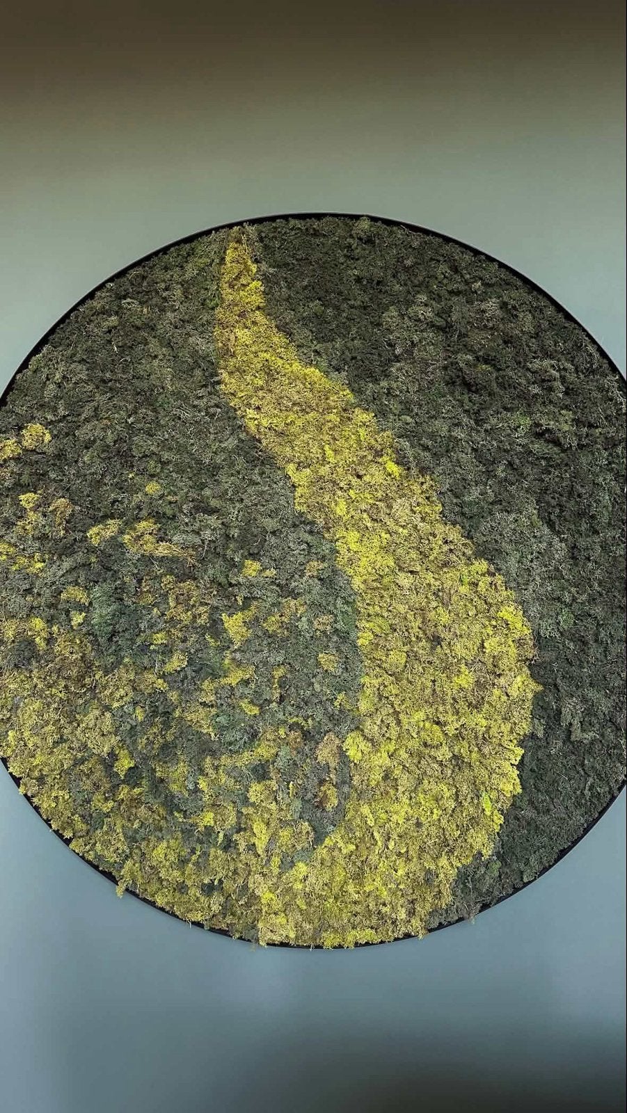 Uniek Mosschilderij 165cm - Botanische Wanddecoratie, Groen, 165 cm, Zo goed als nieuw, Natuurlijk materiaal