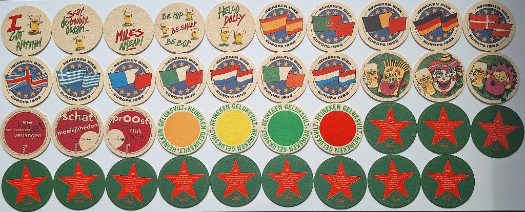 Bierviltje C heineken C 41,42,43,47,48,76, Ophalen of Verzenden, Gebruikt, Viltje(s), Heineken