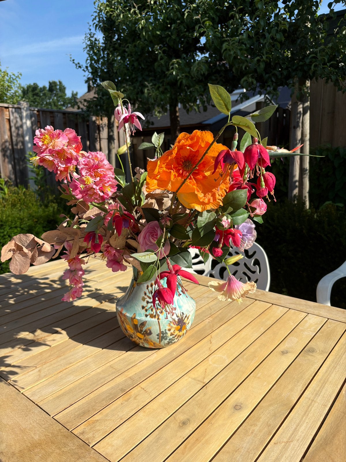 Vaas met kunstbloemen, Ophalen, Overige kleuren, Minder dan 50 cm, Glas