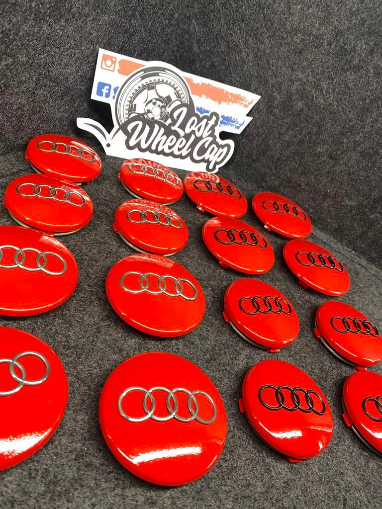 Rode audi naafdoppen, Ophalen of Verzenden, Zo goed als nieuw