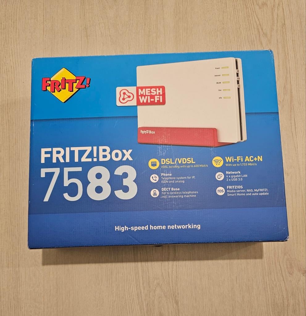 FRITZ!Box 7583 Modem Router – WiFi 5 – **NIEUW**– C, Computers en Software, Routers en Modems, Ophalen of Verzenden, Nieuw, Router met modem