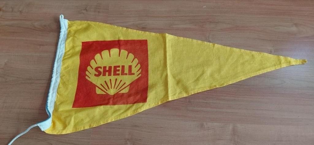 Vintage SHELL wimpel 40 x 75 (katoen), Ophalen of Verzenden
