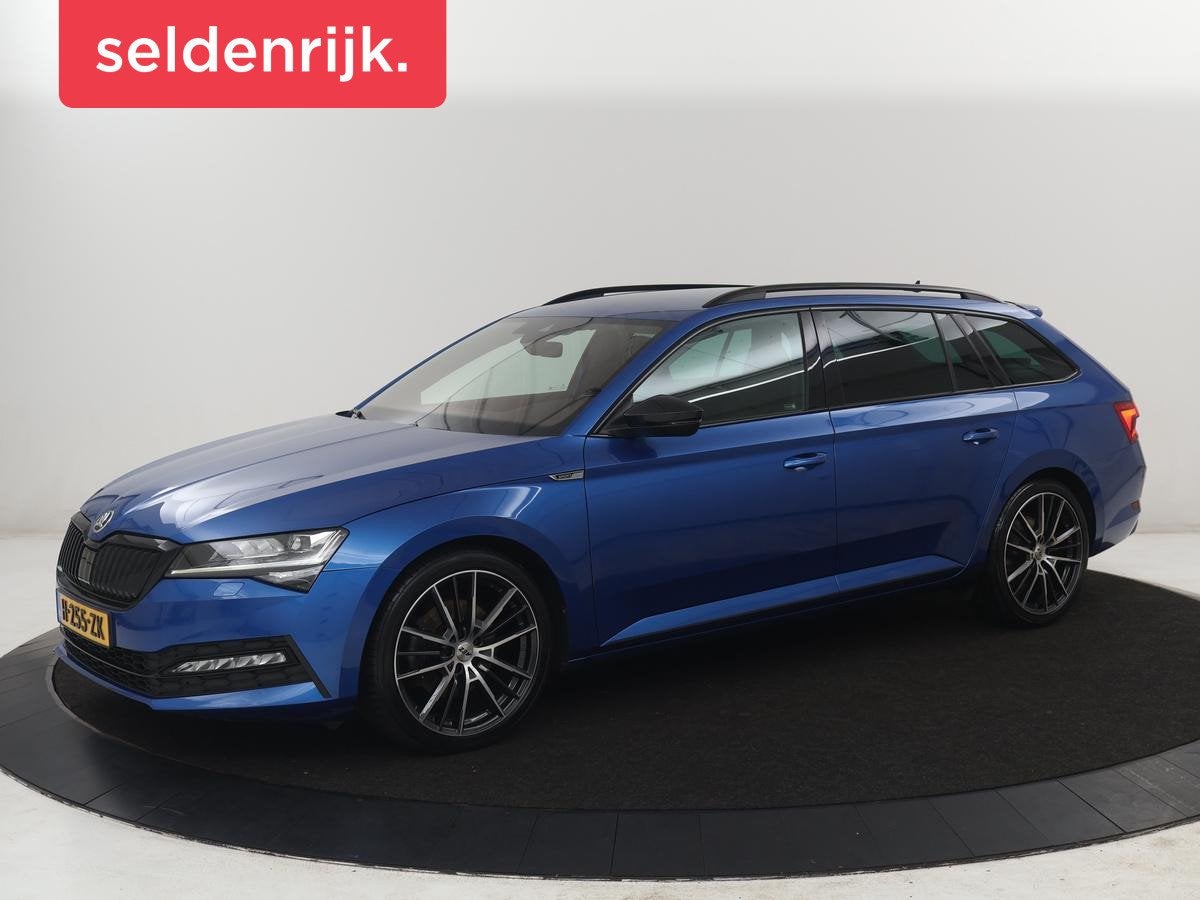 Skoda Superb Combi 1.5 TSI ACT Sportline Business | Leder/al, Auto's, 4 cilinders, 150 pk, Blauw, Alcantara