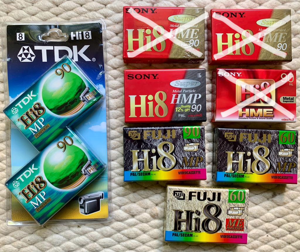 NOS Hi8 8mm videotapes TDK Sony FUJI videobandjes NIEUW OVP, (Video)band, Sony TDK FUJI, Hi 8, Ophalen of Verzenden