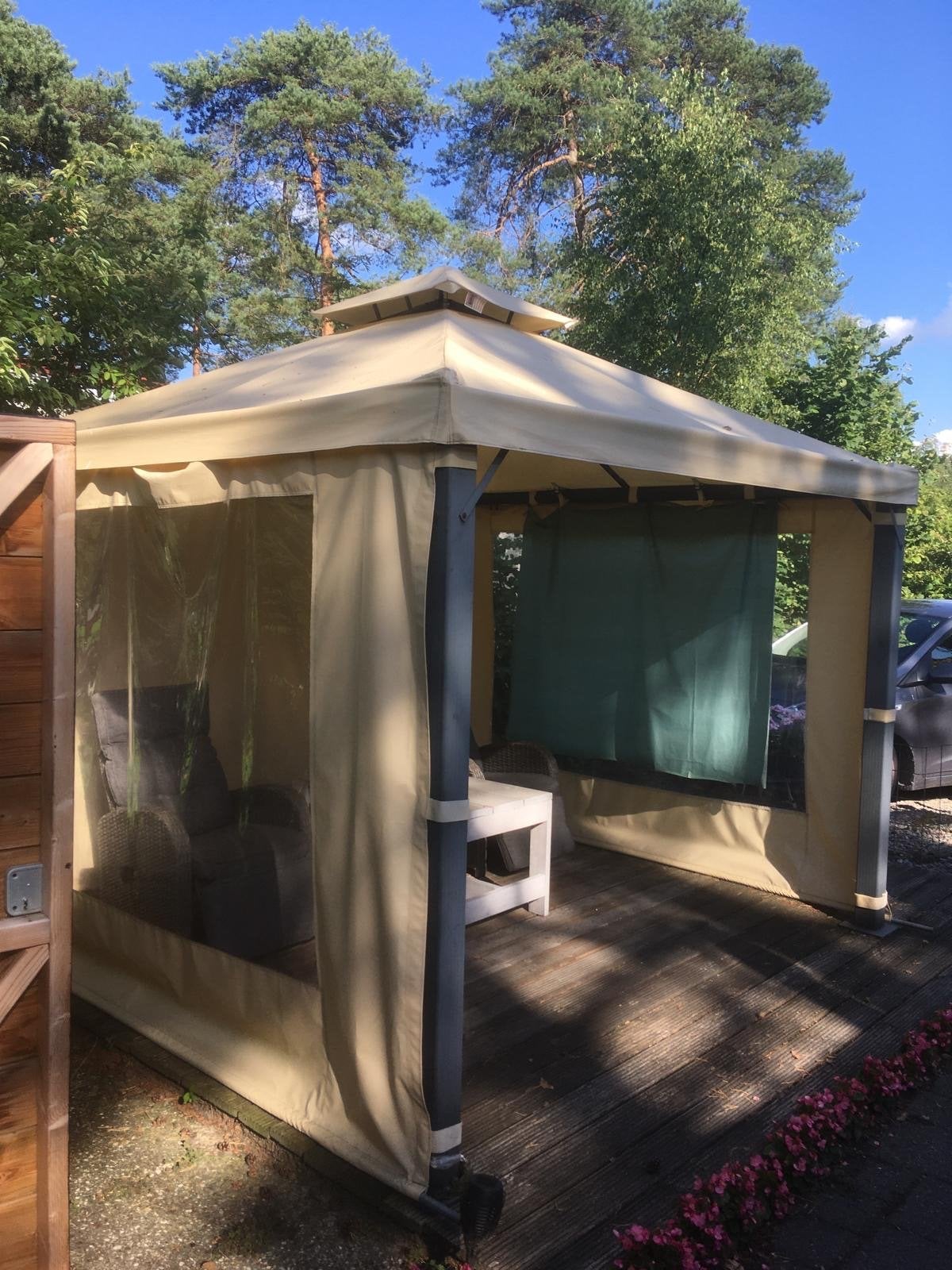 Partytent/Paviljoen 3x3m met nieuw doek en 3 zijwanden, Ophalen, Gebruikt, Partytent, Minder dan 4 meter