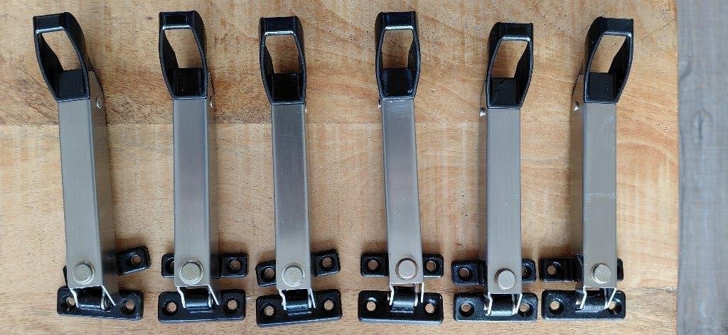 Raamuitzetters (6stuks), Ophalen, Zo goed als nieuw, Rvs, Scharnier