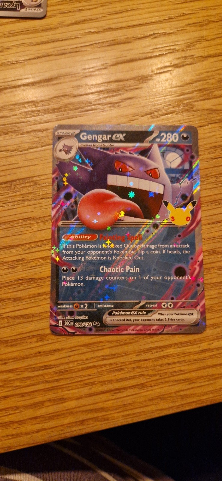 Gengar ex Pokémon kaart - Celebrations 090/128 Foil, Hobby en Vrije tijd, Ophalen of Verzenden, Nieuw, Losse kaart, Foil