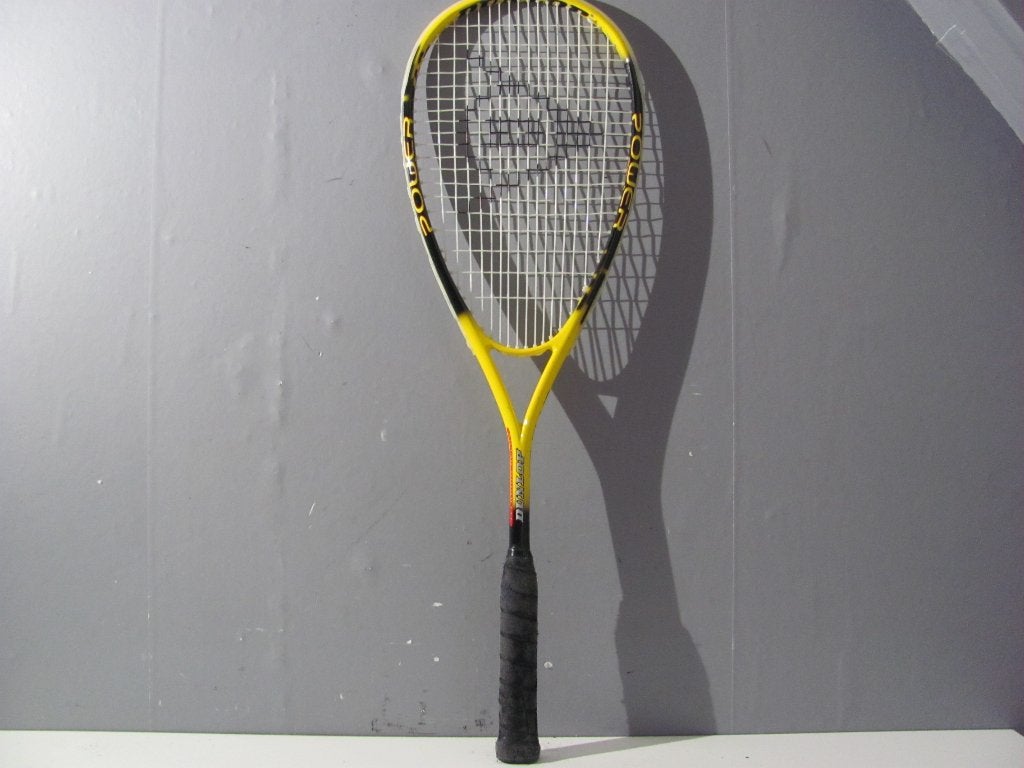 Dunlop power plus met hoes, Sport en Fitness, Ophalen of Verzenden, Zo goed als nieuw, Racket, Met hoes