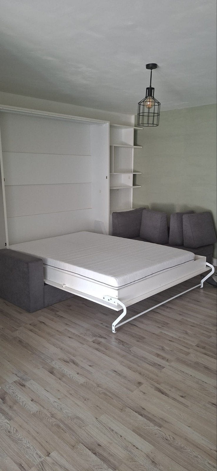 Nieuwe bank met inklap bed van 200x160 cm en kast gedeelte, Ophalen, Hoekbank, Tweepersoons, 75 tot 100 cm