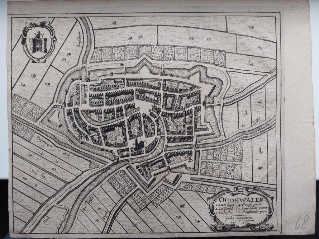 3 / Plattegrond uit 1649 van Joan Blaeu van Oudewater, Ophalen of Verzenden