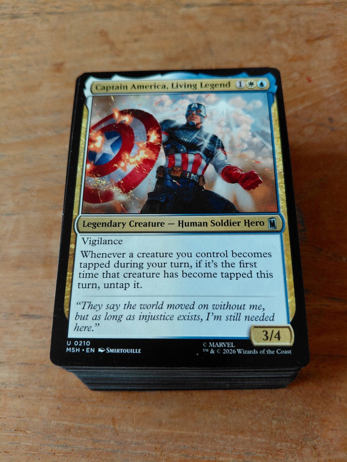 Mtg commander deck captain America marvel superheroes, Ophalen of Verzenden, Zo goed als nieuw, Speeldeck
