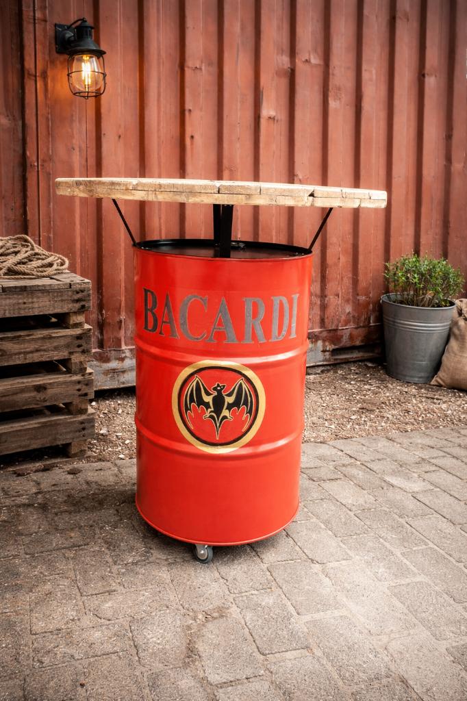 BARCARDI statafel, hangtafel olievat tafel, Ophalen, Nieuw