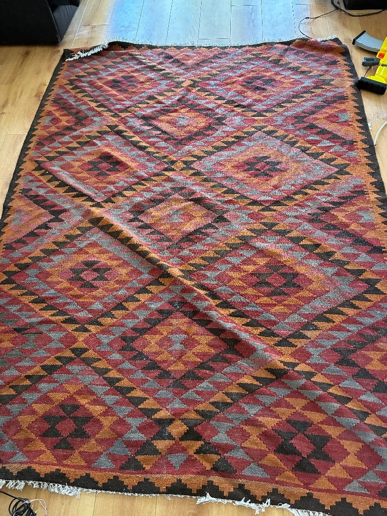 Vintage kelim, Ophalen, Vintage, retro, boho, Zwart, Gebruikt