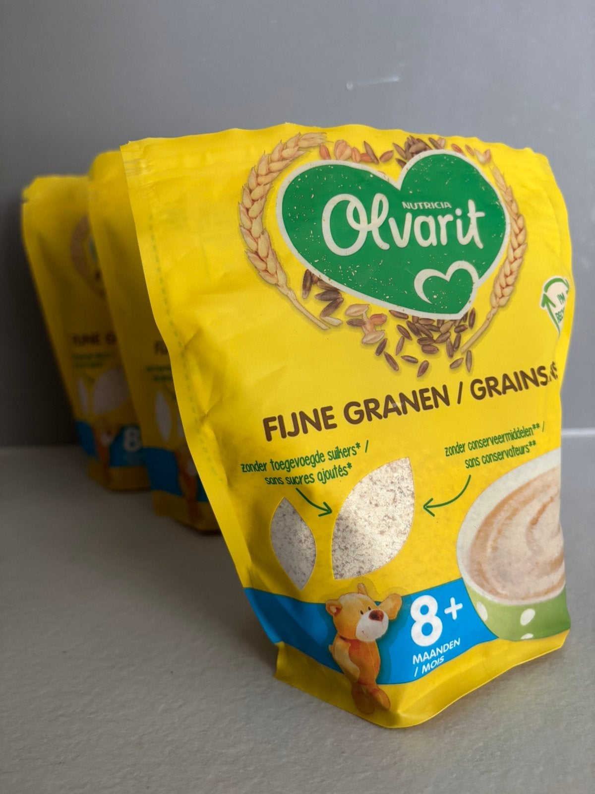 3 pakken Olvarit fijne granen 8+maanden, Ophalen, Nieuw, Overige typen