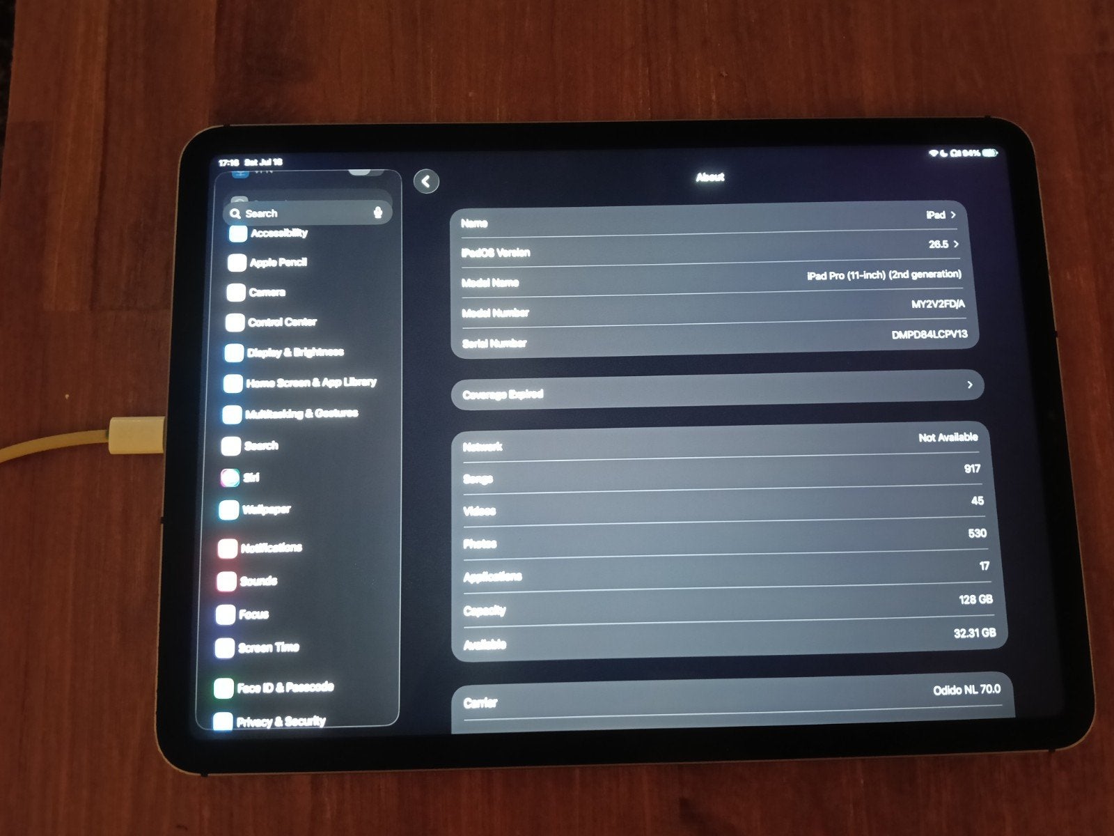 Apple iPad Pro (11-inch, 2nd generation) 128 GB Wi-Fi + 4G, Computers en Software, Apple iPads, Gebruikt, 11 inch, Ophalen of Verzenden