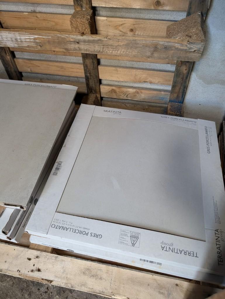 Restpartij Badkamertegels (60x60 betonlook beige mat), Ophalen, 60 cm of meer, Nieuw, Minder dan 5 m²