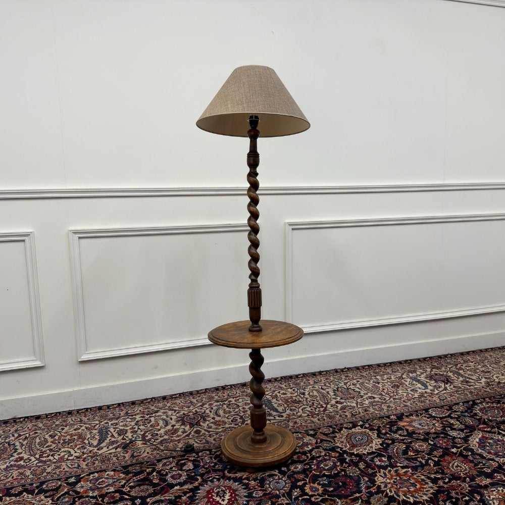 Charles Dudouyt Vloerlamp Walnotenhout Frans Jaren '40, Ophalen of Verzenden