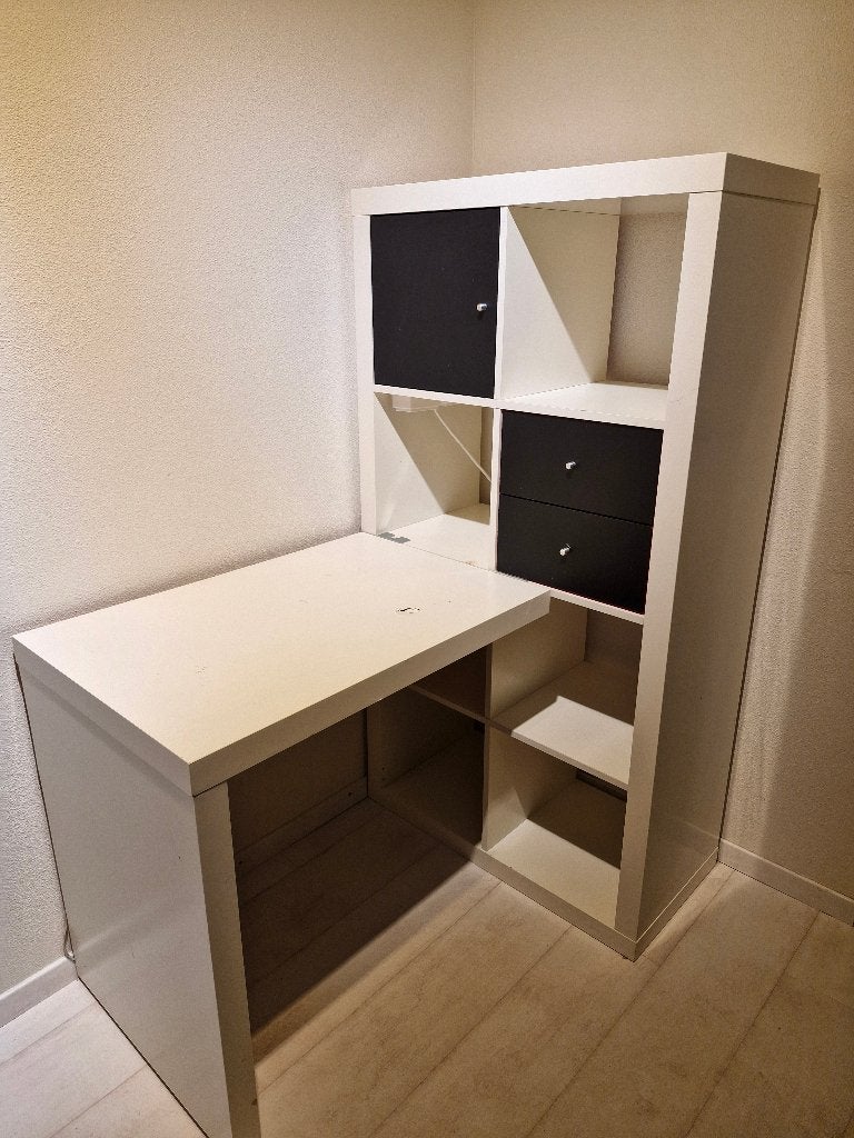 Bureau met kast, Ophalen, Gebruikt, Spaanplaat of MDF, 80 cm