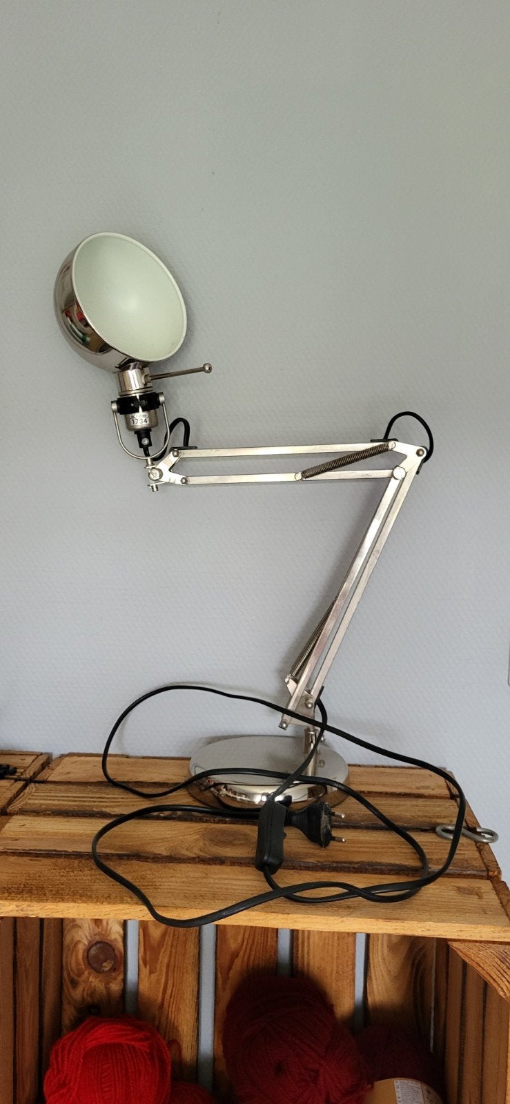 zilverkleurige bureaulamp, Huis en Inrichting, Lampen | Tafellampen, Ophalen, Bureaulamp