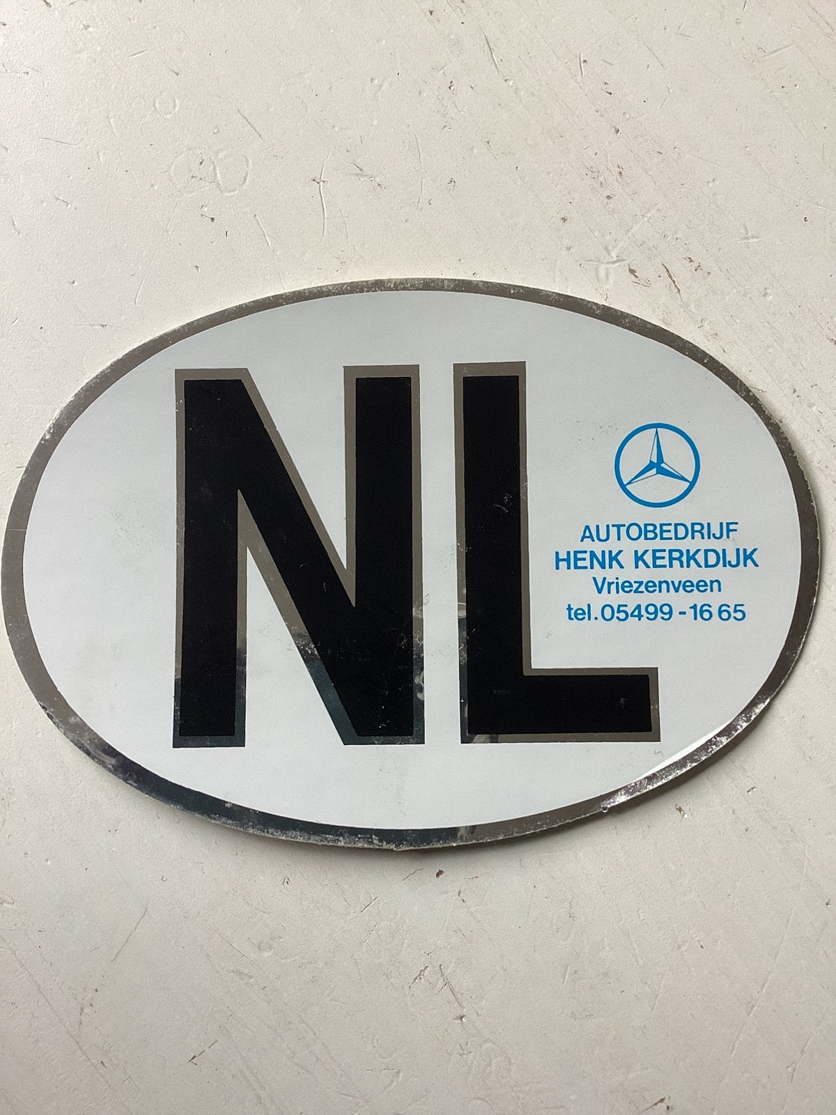 Sticker Autobedrijf Henk Kerkdijk Vriezenveen (Mercedes), Verzamelen, Ophalen of Verzenden, Zo goed als nieuw, Auto of Motor