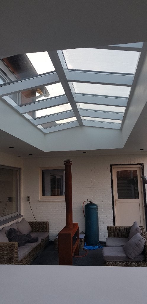 Div. lichtstraten o.a.3-vaks lessenaarsdak 2250*1000mm glas, Ophalen, Nieuw, Serre
