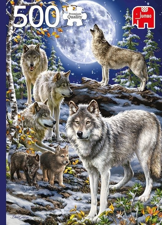 Jumbo - Sunflowers,Heather & Wolf-500 st. 3puzzels in 1 koop, Ophalen of Verzenden, 500 t/m 1500 stukjes, Nieuw, Legpuzzel